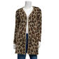 Womens By Design Long Sleeve Leopard Side Pocket Cardigan - image 1