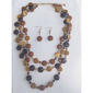 Ashley Cooper(tm) 3-Row Necklace with Brown Bead Fishhook Earrings - image 1