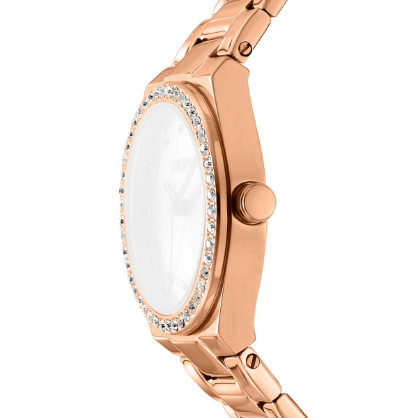 Womens DKNY Crystal Dial & Bezel Rose-Gold Watch - DK1L100M0075