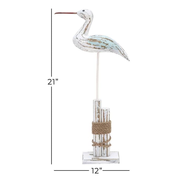 9th & Pike&#174; Coastal Wood And Jute Seabird Sculpture