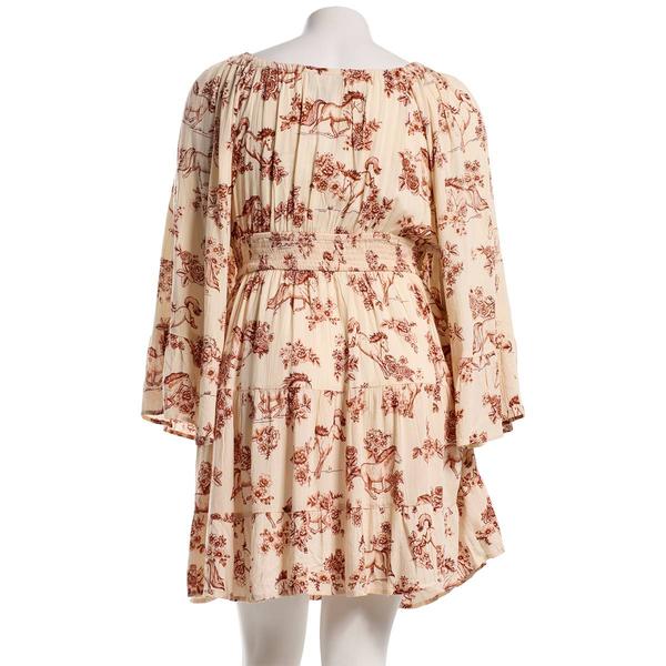 Juniors Angie Bell Sleeve Horse Print A-Line Dress
