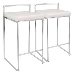 LumiSource Fuji Contemporary Stackable Counter Stools - Set of 2