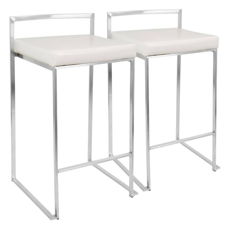 LumiSource Fuji Contemporary Stackable Counter Stools - Set of 2