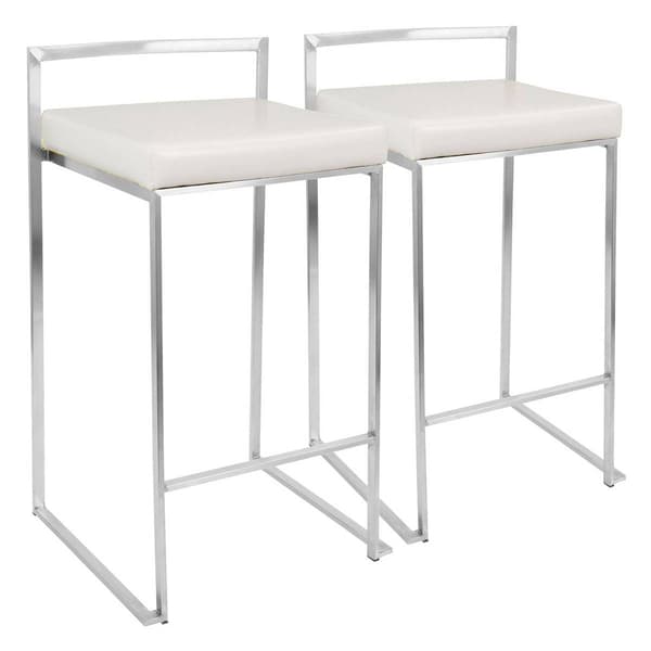 LumiSource Fuji Contemporary Stackable Counter Stools - Set of 2
