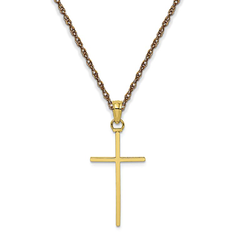 Gold Classics(tm) 10kt. Yellow Gold Cross Charm Necklace