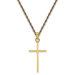 Gold Classics&#40;tm&#41; 10kt. Yellow Gold Cross Charm Necklace
