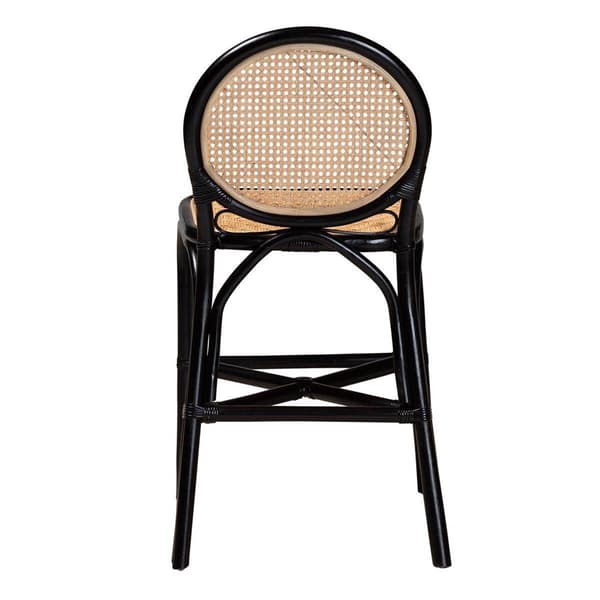 bali & pari Monaco Modern Bohemian Mahogany Wood Counter Stool