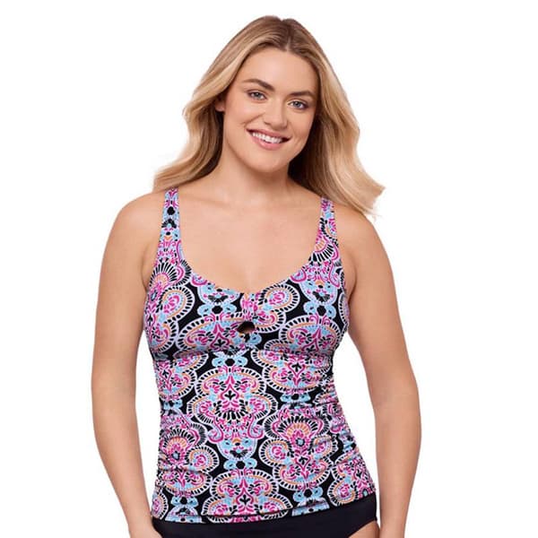 Womens America Beach Medallion Tankini Swim Top