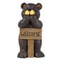Hi-Line Gift Bear Leaning on Welcome Sign Garden Statue - image 1