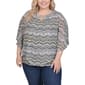 Plus Size NY Collection 3-Ring Yoke Detail Chiffon Lined Poncho - image 1