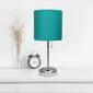 LimeLights Stick Lamp w/USB Port & Teal Fabric Shade-Set of 2 - image 3
