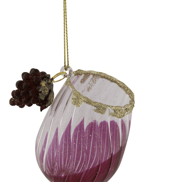 Northlight 4.25in. Glittered Red Wine Glass Christmas Ornament
