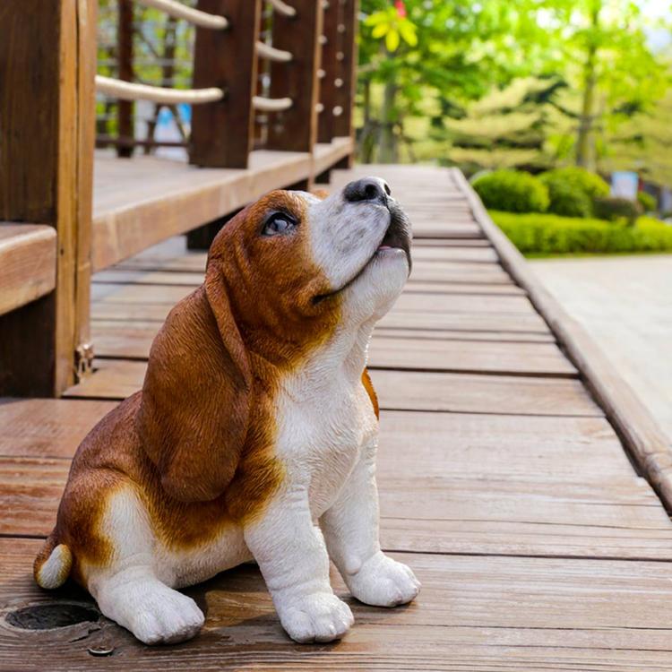 Hi-Line Gift Howling Basset Hound Puppy Garden Statue