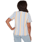 Petite Alfred Dunner Out Of The Blue Fringe Stripe Sweater - image 2