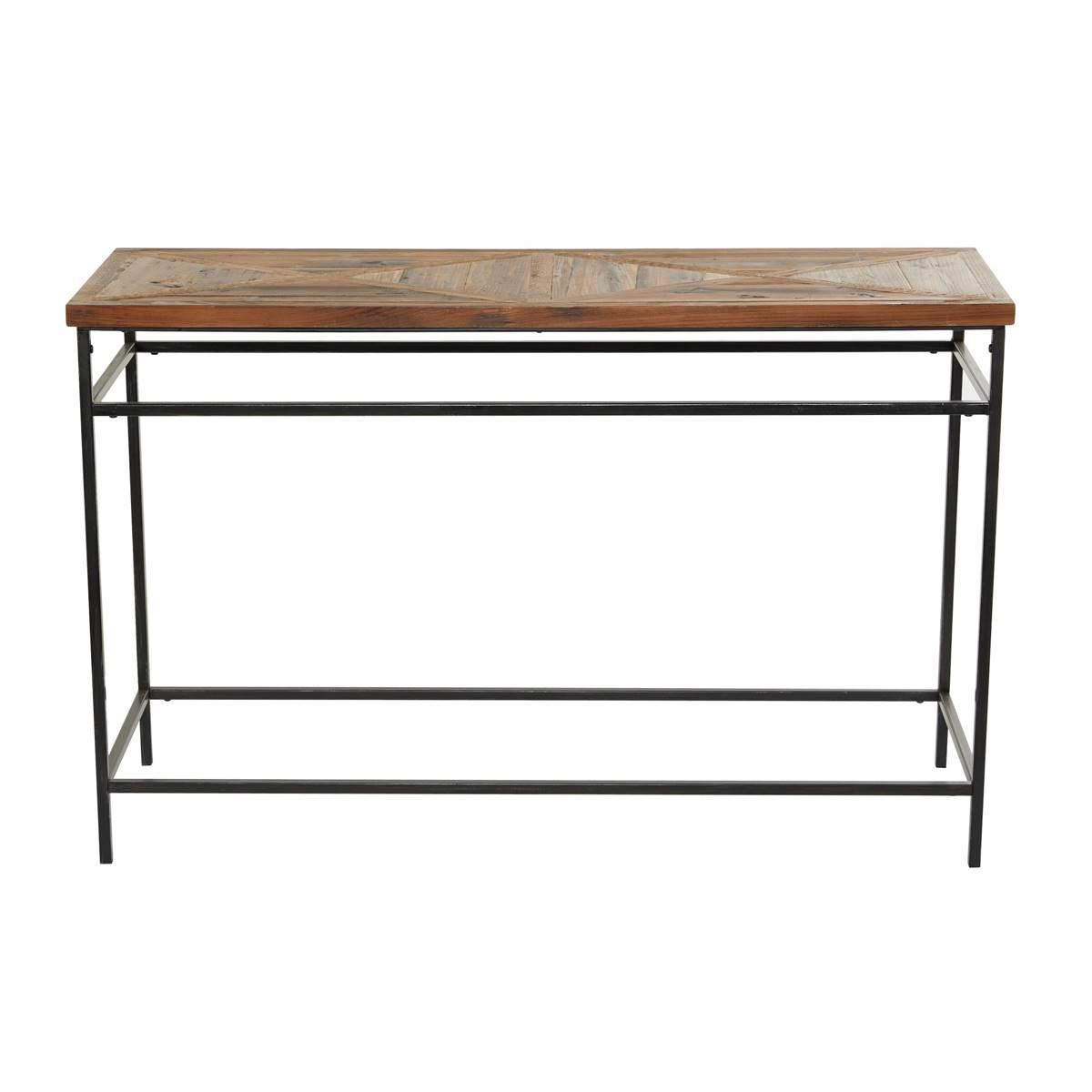 9th & Pike® Brown Metal Rustic Console Table