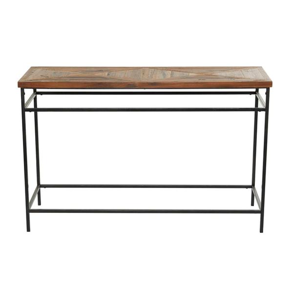 9th & Pike® Brown Metal Rustic Console Table