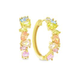 Forever New 18kt. Gold Plated Pear Shaped CZ Hoop Earrings