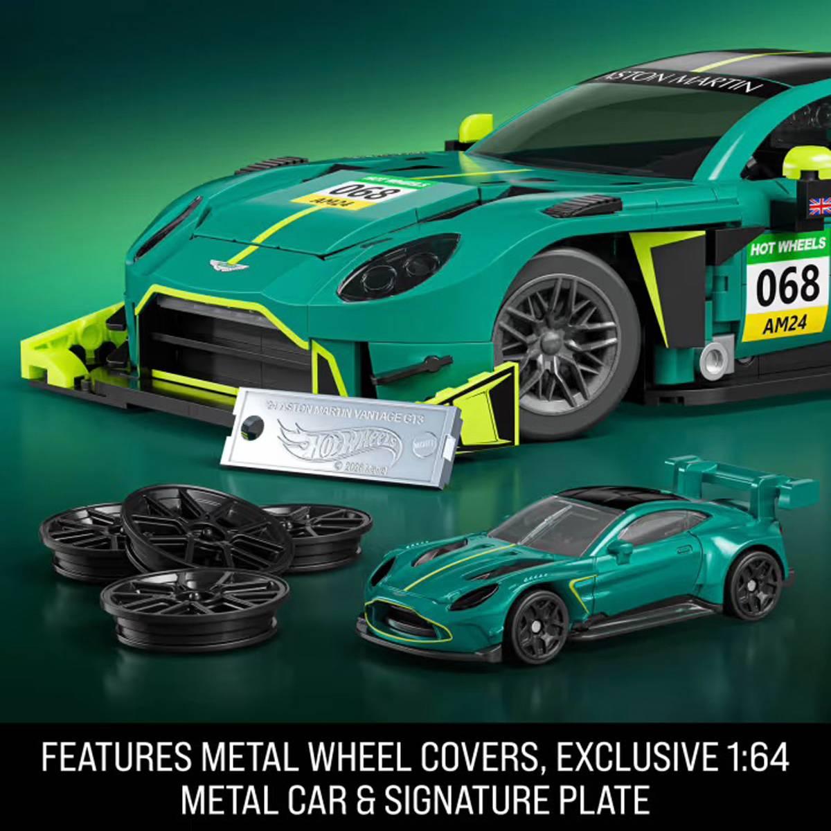 Hot Wheels® Brick Shop ’24 Aston Martin Vantage Gt3 Building Set