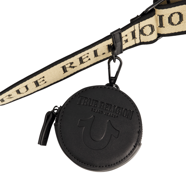 True Religion Logo Strap Crescent Hobo Bag