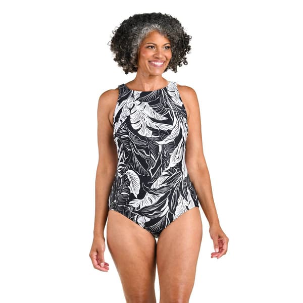 Womens Maxine Night Tropics Hi- Neck Maillot 1 Piece