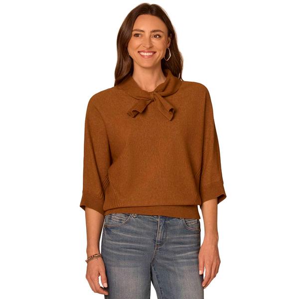 Petites Democracy 3-4 Dolman Slv Wraped Tie Nck Sweater - image 