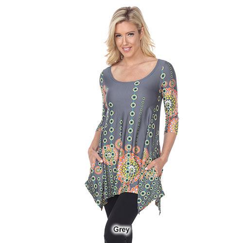 Womens White Mark Rella Tunic with Bell Sleeves