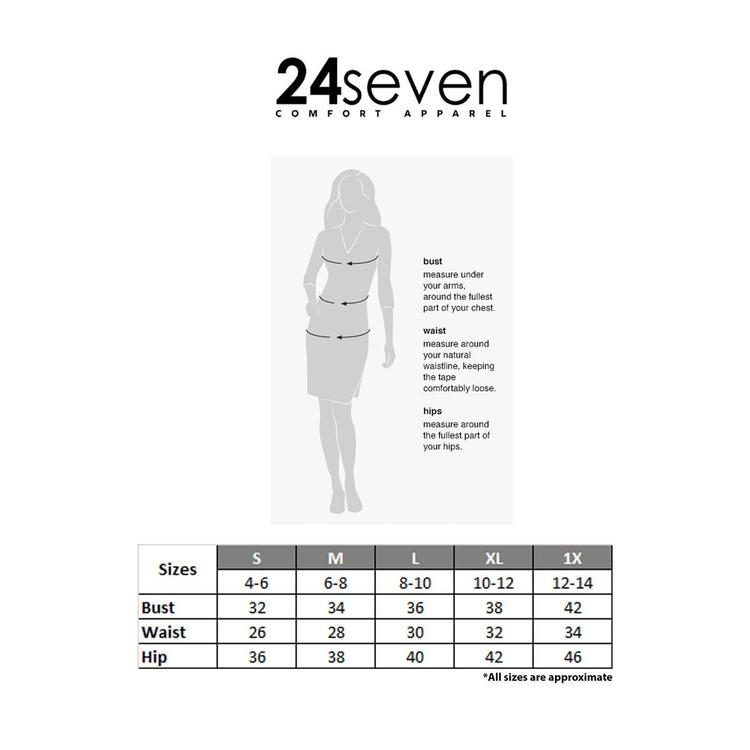 Womens 24/7 Comfort Apparel Black/White Knee Length Pocket Dress