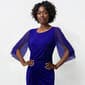 Womens Connected Apparel Sheer Sleeve Solid Side Ruched Gown - image 3