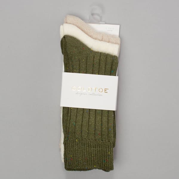 Womens Gold Toe(R) 3pk. Marled Ribbed Crew Socks