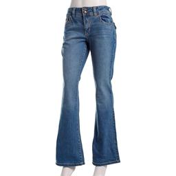 Juniors Celebrity Pink Back Flap Flare Jeans