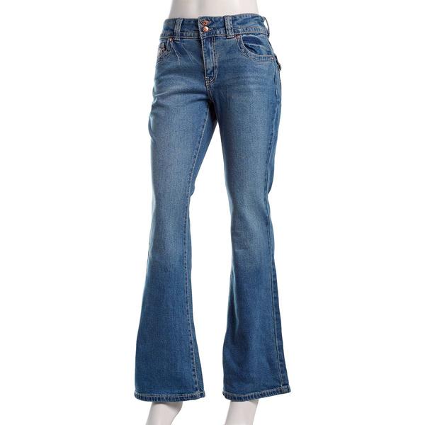 Juniors Celebrity Pink Back Flap Flare Jeans