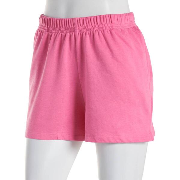 Juniors Eye Candy Cotton Poly Fleece Shorts w/Side Slits-Black - image 
