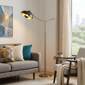 HomeRoots 66in. Adjustable Bronze Arc Floor Lamp with Dome Shade - image 1