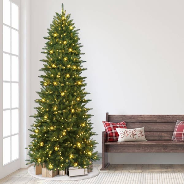 Puleo International 10ft. Pre-Lit Slim Fraser Fir Tree