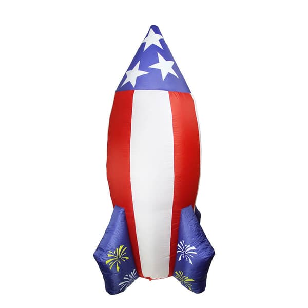 Northlight Seasonal 8ft. 4th of July Americana Inflatable Rocket - image 