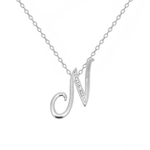 Accents by Gianni Argento Diamond Accent N Initial Necklace - image 