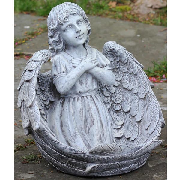 Northlight Angel Child Wrapped in Wings Garden Statue