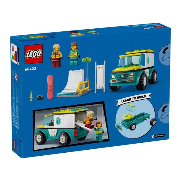 LEGO&#174; City Emergency Ambulance & Snowboarder