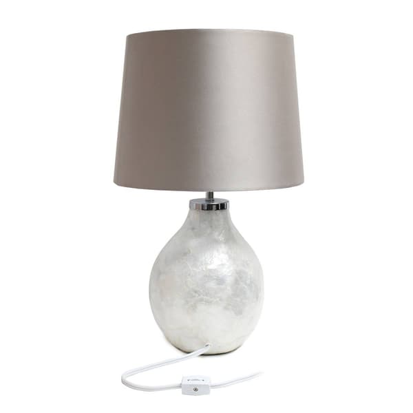 Simple Designs One Light Pearl Table Lamp w/Fabric Shade