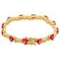 Gianni Argento Gold Plated & Lab Grown Ruby X & Heart Bracelet - image 1
