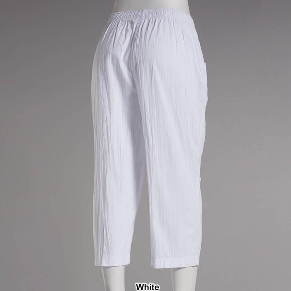 Womens Jeno Neuman Cotton Crinkle Tie Front Capri Pants