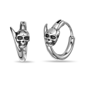 Mens Lynx Stainless Steel Skull Hoop Earrings - image 1