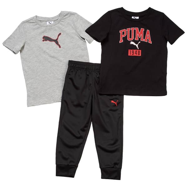 Toddler Boy Puma(R) 3pc. Logo Tees & Tricot Jogger Set - image 