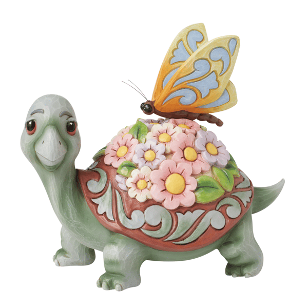 Jim Shore Heartwood Creek Turtle Flowers and Butterfly Figurine - image 