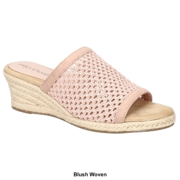 Womens Easy Street Jubilee Espadrille Wedge Slide Sandals