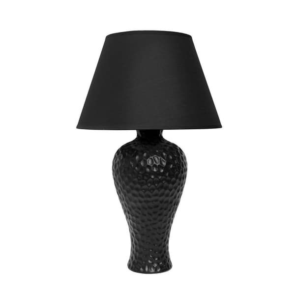 Simple Designs Textured Stucco Curvy Ceramic Table Lamp