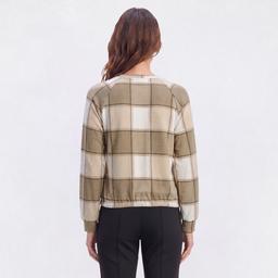 Womens Tru Self Long Sleeve Raglan Snap Placket Tie Hem Sweater