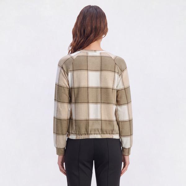 Womens Tru Self Long Sleeve Raglan Snap Placket Tie Hem Sweater
