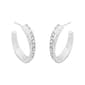Silver Plated Crystal Crossover Hoop Earrings - image 1