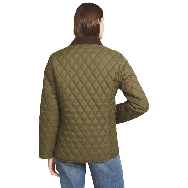 Womens LANDS’ END® Corduroy Collar Zip-Front Quilted Jacket